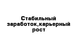 Стабильный заработок,карьерный рост